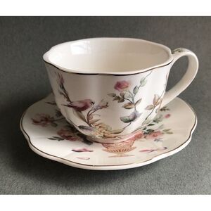Grace Tearoom Spring Garden w/ Birds Coffee or Tea Porcelain Cup & Saucer Set